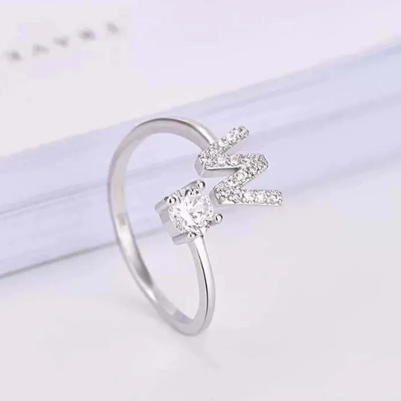 Open Finger Rings A-Z Initials Name Alphabet Female Creative Ring