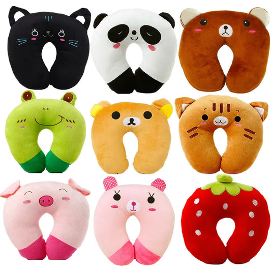 9 Colors Soft U-Shaped Plush Sleep Neck Protection Pillow