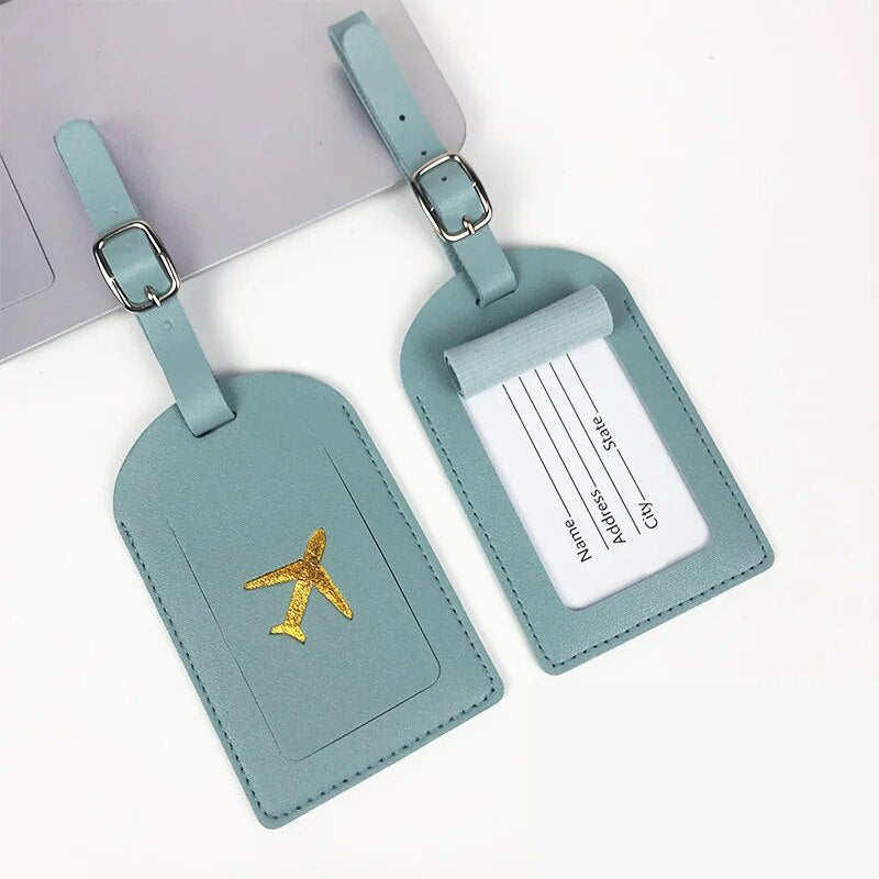 1PC PU Leather Luggage Tag Suitcase Identifier