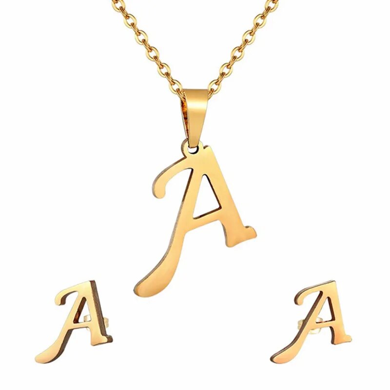 Stainless Steel A-Z Alphabet Initial Necklace