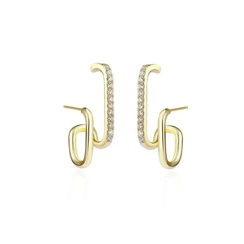 Bright Crystal Luxury Claw Stud Earrings