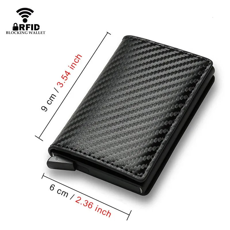 Rfid Aluminum Men Wallet Card Holders Purse Carbon Fiber