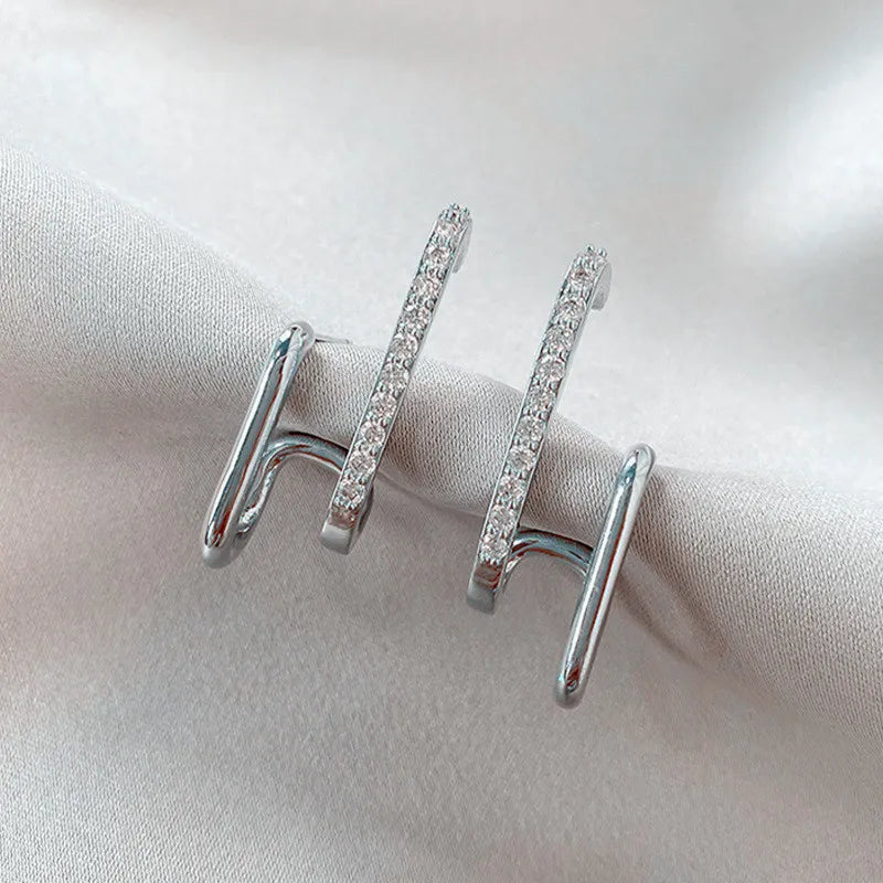 Bright Crystal Luxury Claw Stud Earrings