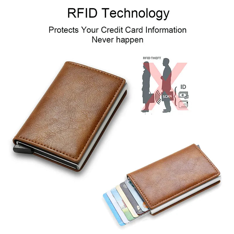 Rfid Credit Card Holder Men Wallets Bank Cardholder Case Small Leather