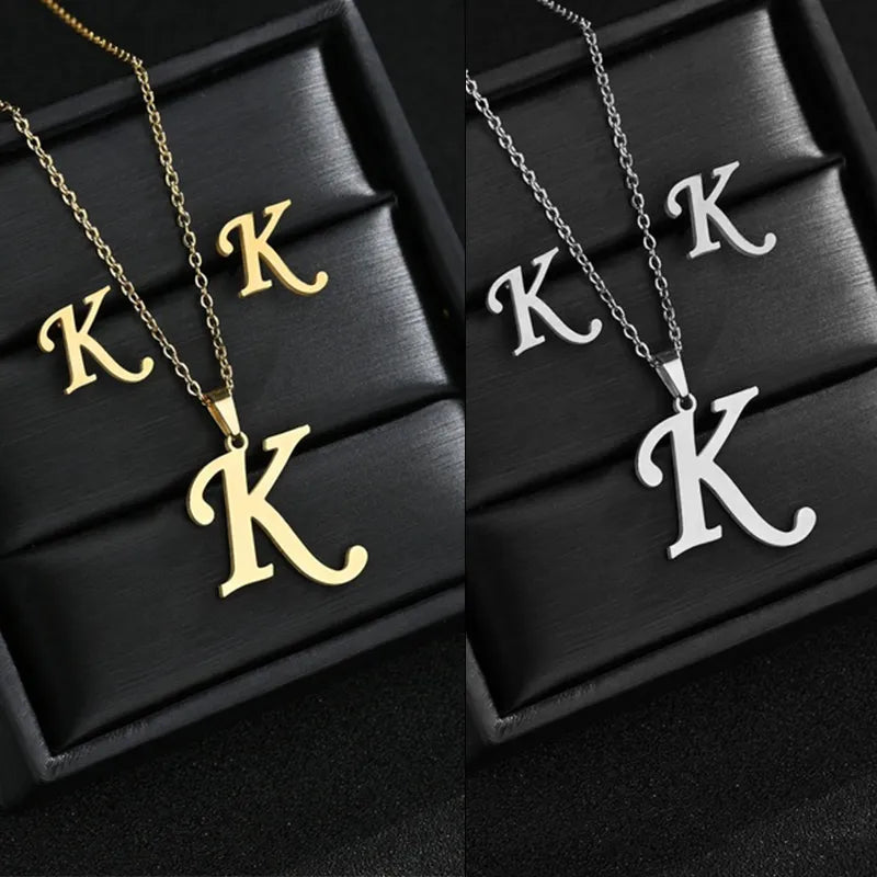 Stainless Steel A-Z Alphabet Initial Necklace