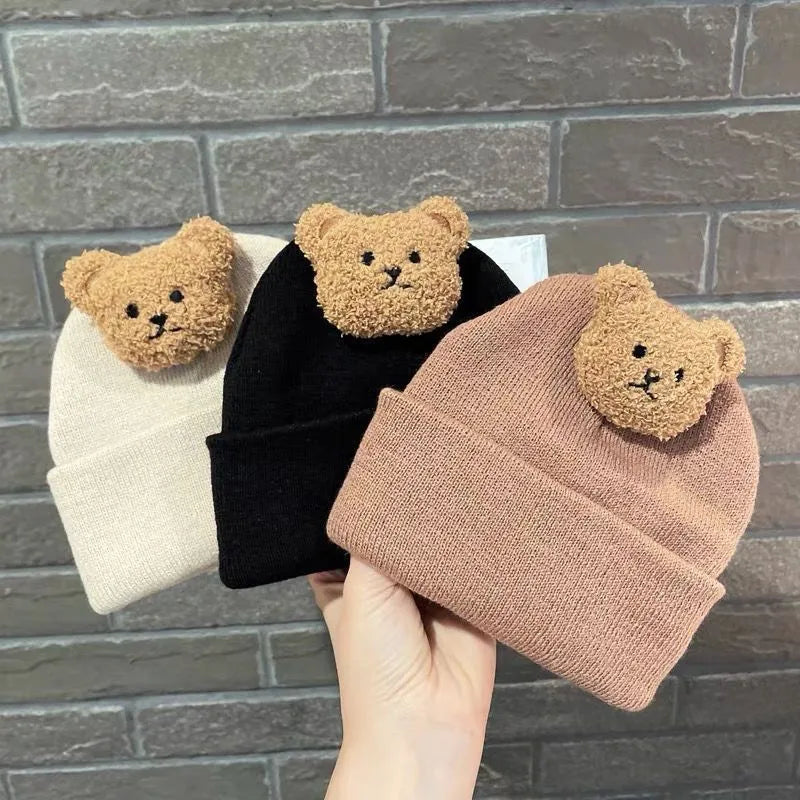 Cartoon Bear Baby Hat Knitted Baby Boys Girls Hat Winter Warm Cute Animals Toddler Kids Cap Beanies Bonnet 모자