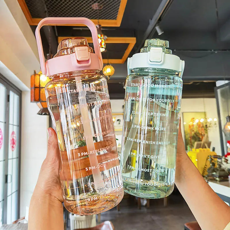 2 Liters Straw Plastic Water Bottle