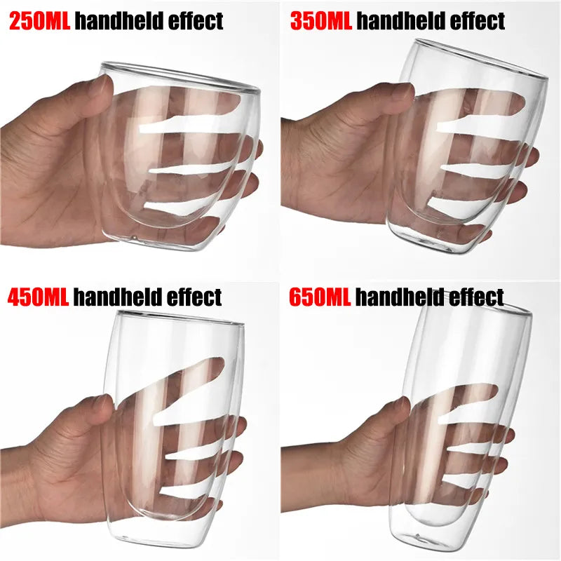 Double Wall High Borosilicate Glass Mug