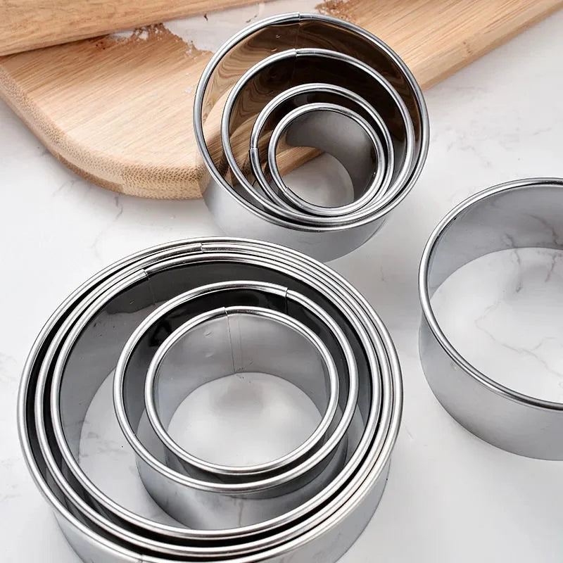 5PCS Round Stainless Steel Biscuit Mold