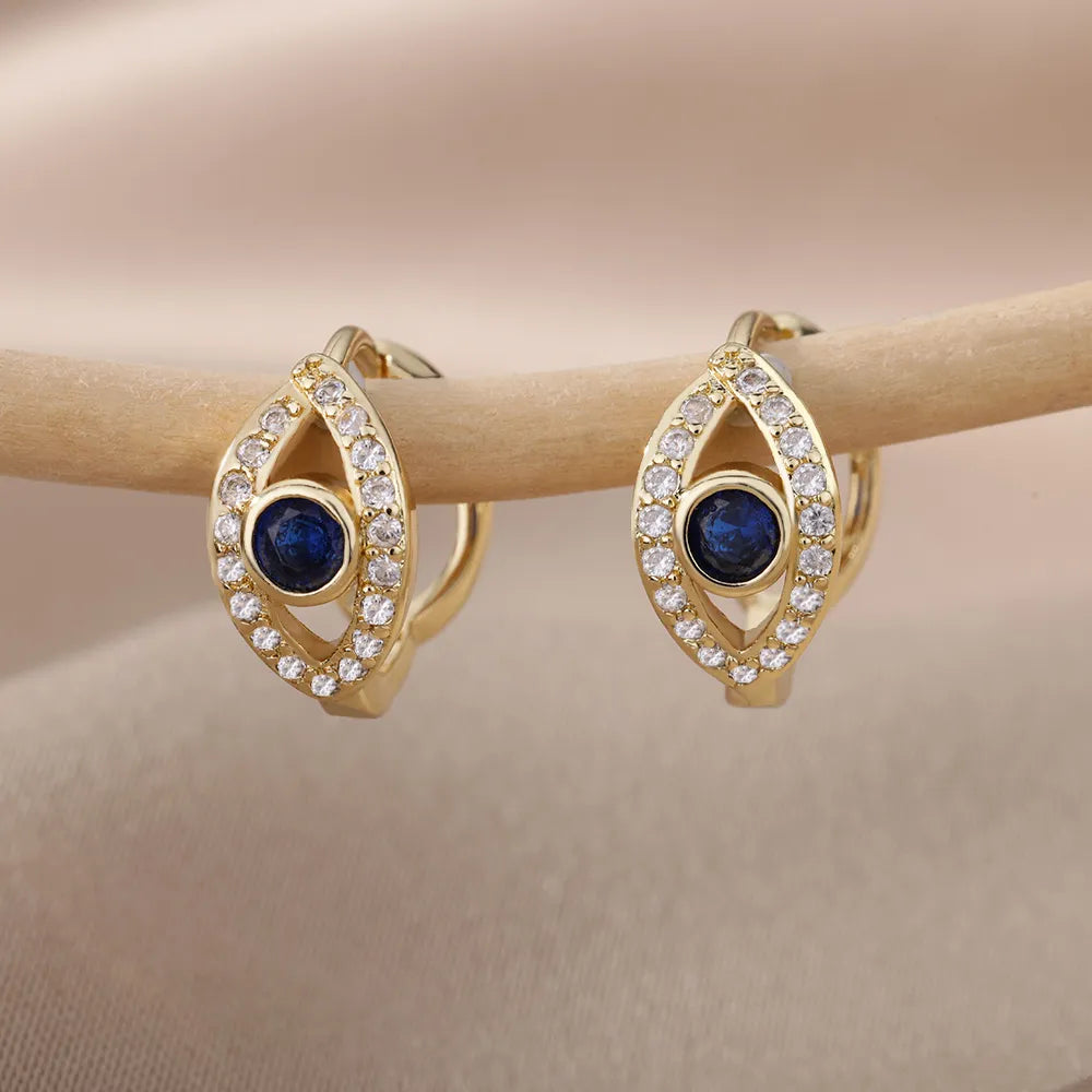 Zircon Round Hoop Earrings