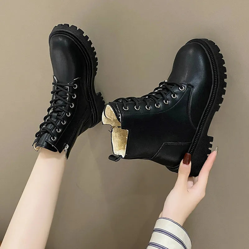 Winter Thicken Plush Ankle Boots Women