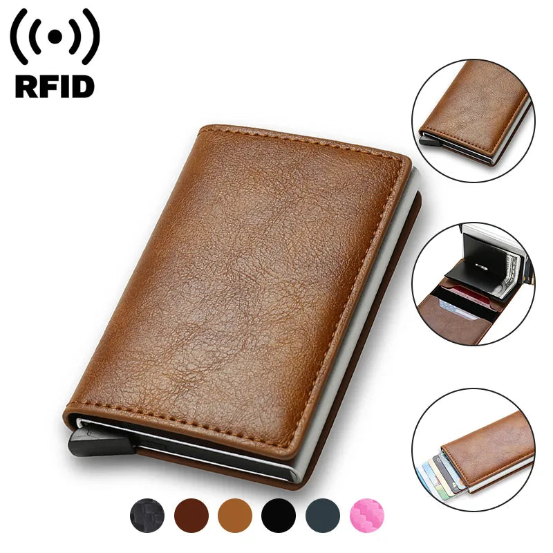 Rfid Credit Card Holder Men Wallets Bank Cardholder Case Small Leather