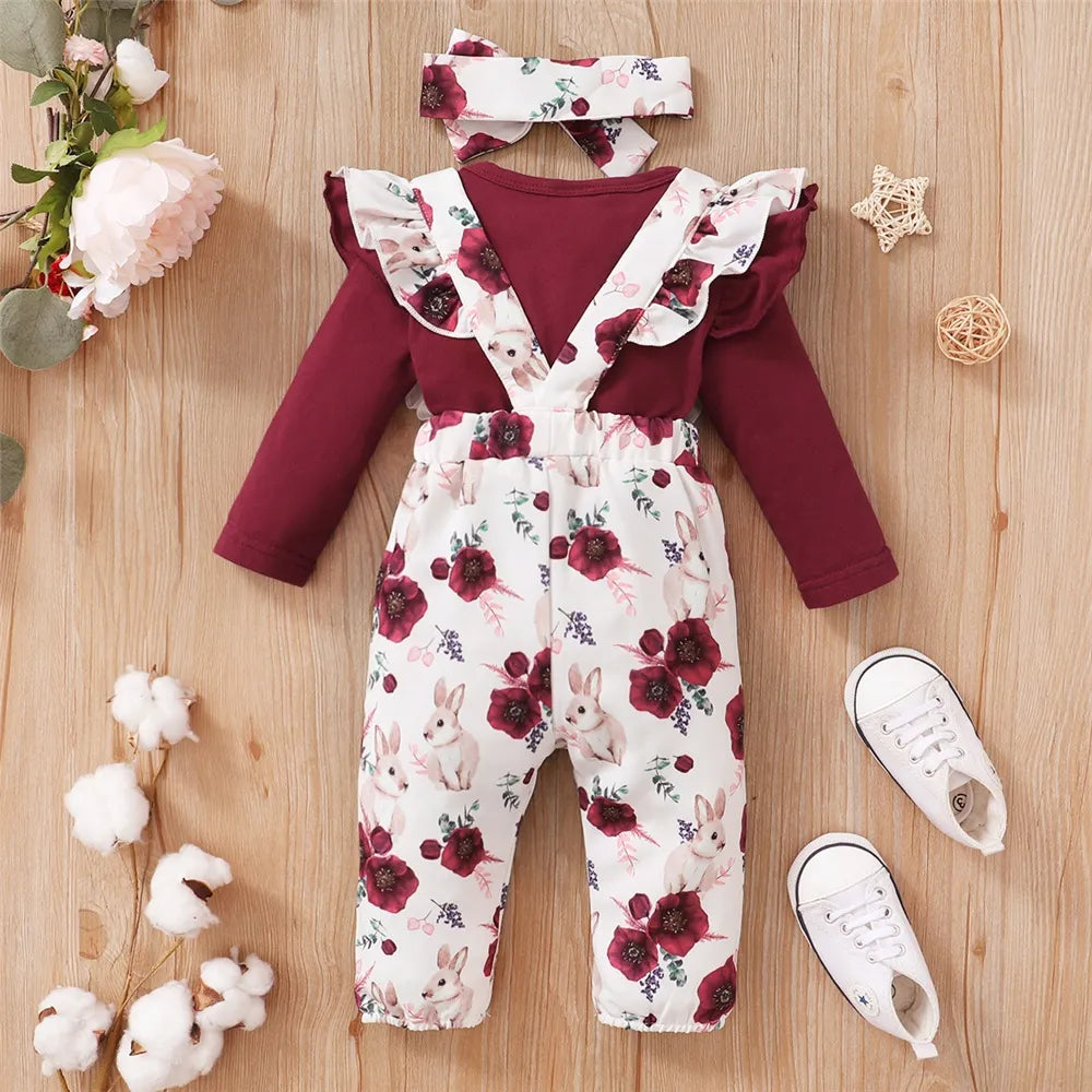 0-18Months Baby Girl Clothes Set Red