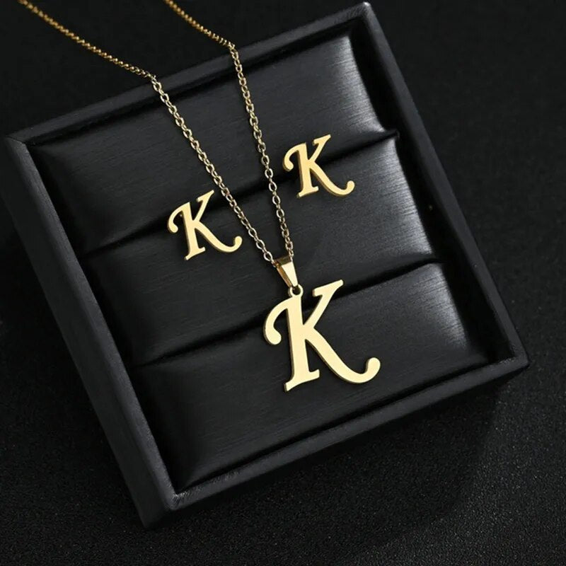 Stainless Steel A-Z Alphabet Initial Necklace