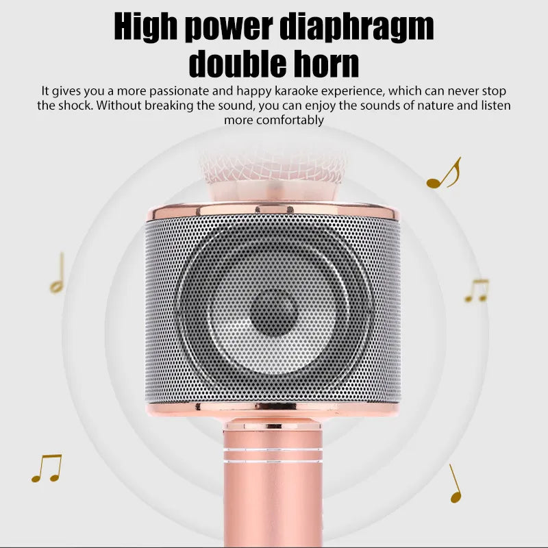 Microphone for Kids Singing 5 in 1 Wireless Bluetooth Microphone with LED