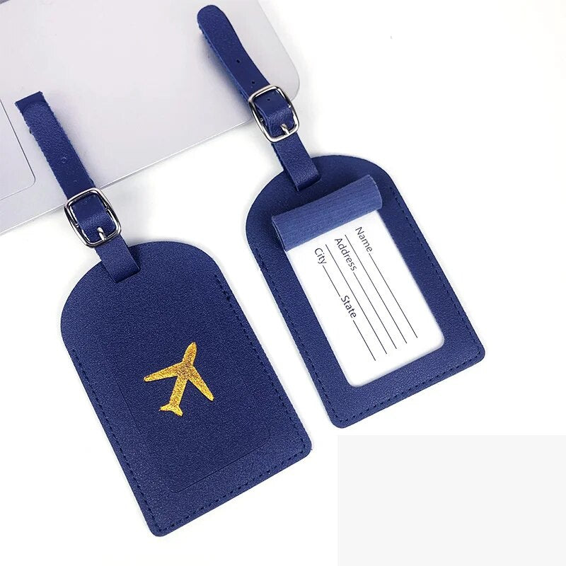 1PC PU Leather Luggage Tag Suitcase Identifier