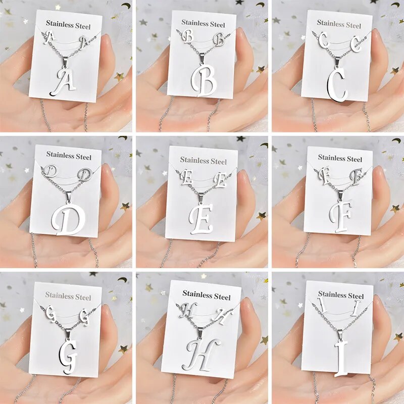 Stainless Steel A-Z Alphabet Initial Necklace