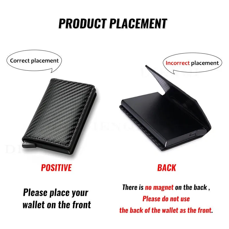 Rfid Aluminum Men Wallet Card Holders Purse Carbon Fiber