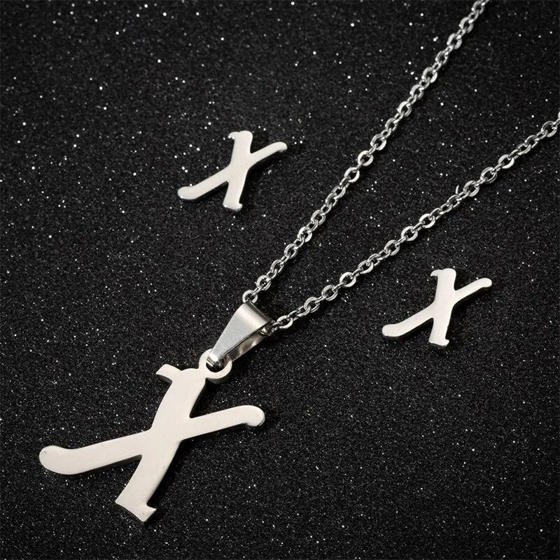 Stainless Steel A-Z Alphabet Initial Necklace