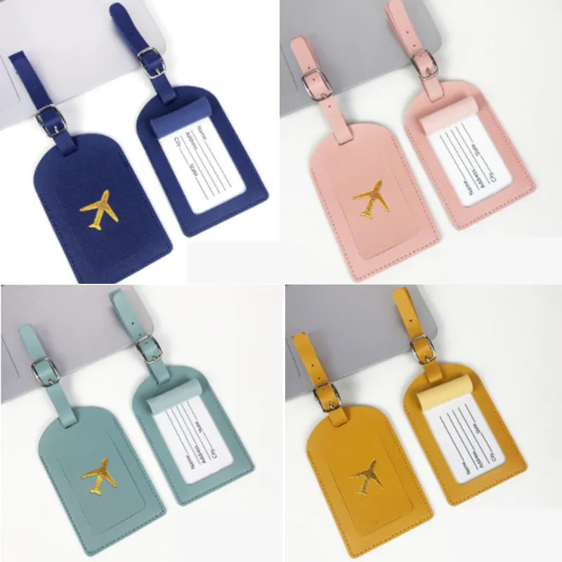 1PC PU Leather Luggage Tag Suitcase Identifier