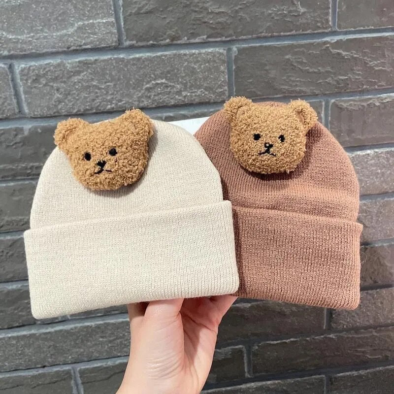 Cartoon Bear Baby Hat Knitted Baby Boys Girls Hat Winter Warm Cute Animals Toddler Kids Cap Beanies Bonnet 모자