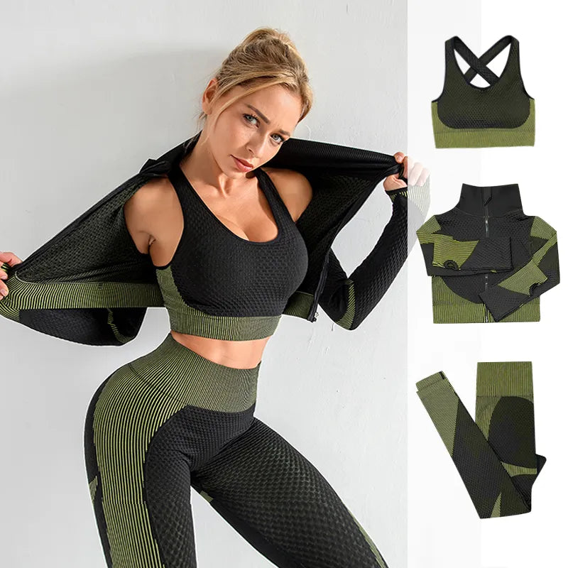 3PCS Seamless Women Yoga Set