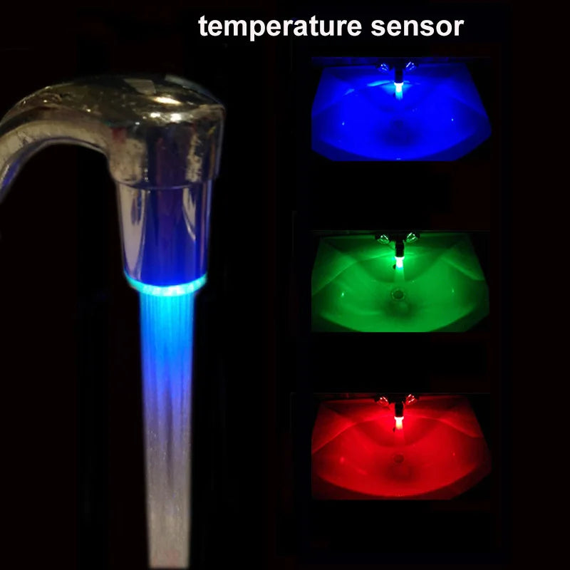 LED Temperature Sensitive 3-Color Light-up Faucet Kitchen