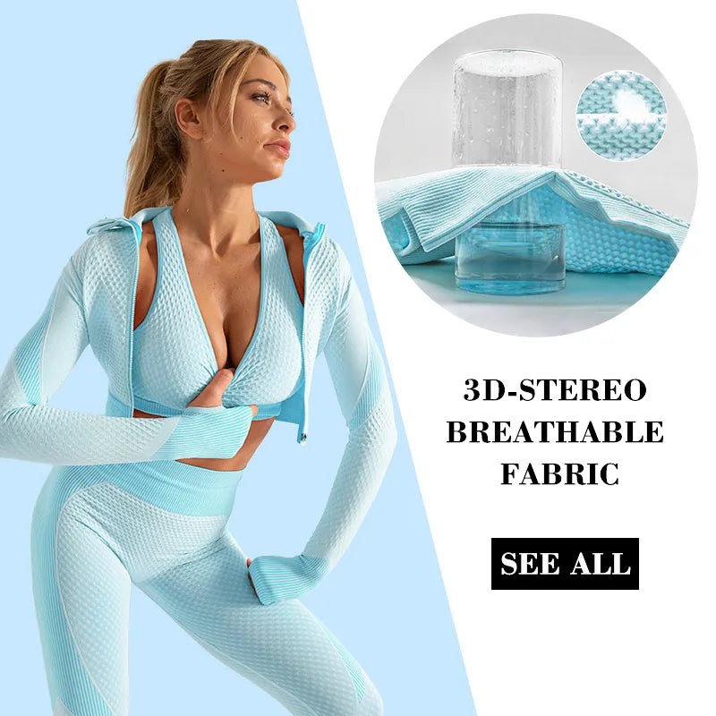 3PCS Seamless Women Yoga Set