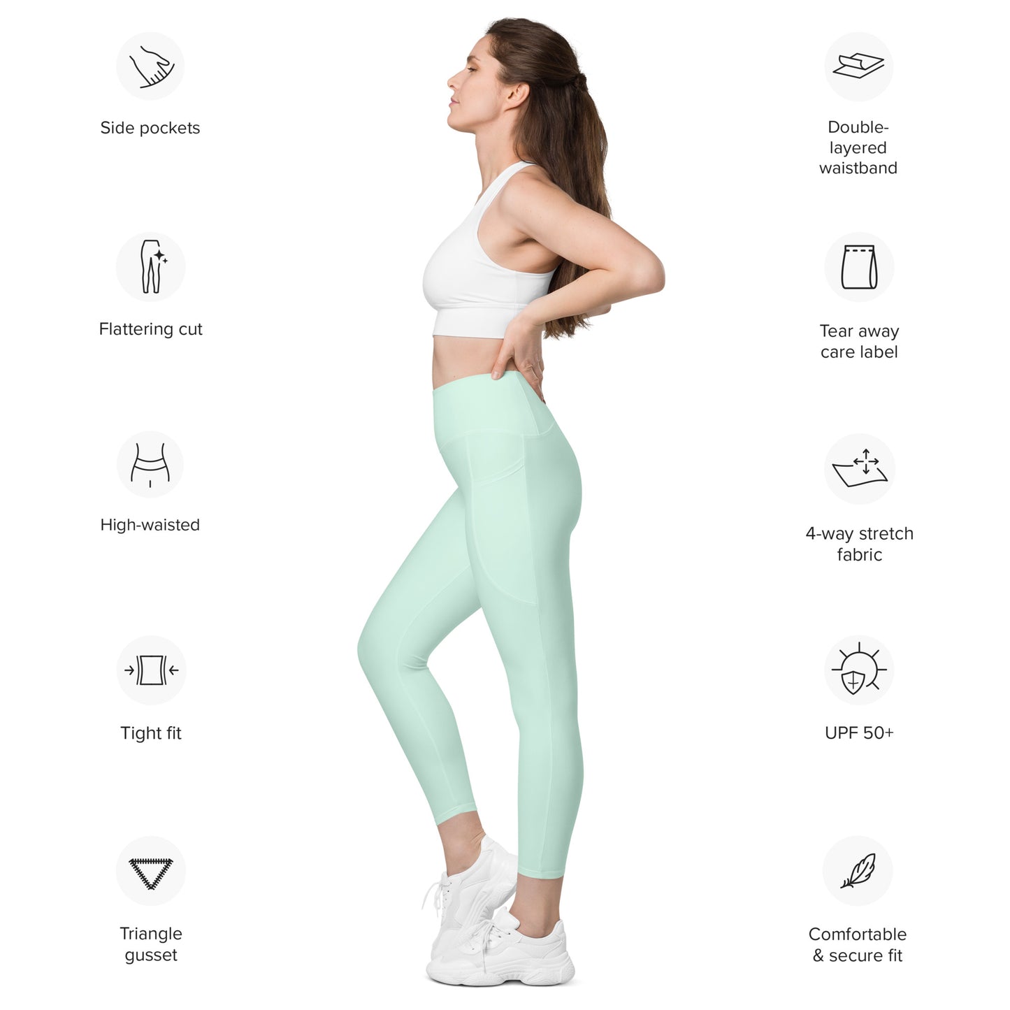 Leggings with pockets mint