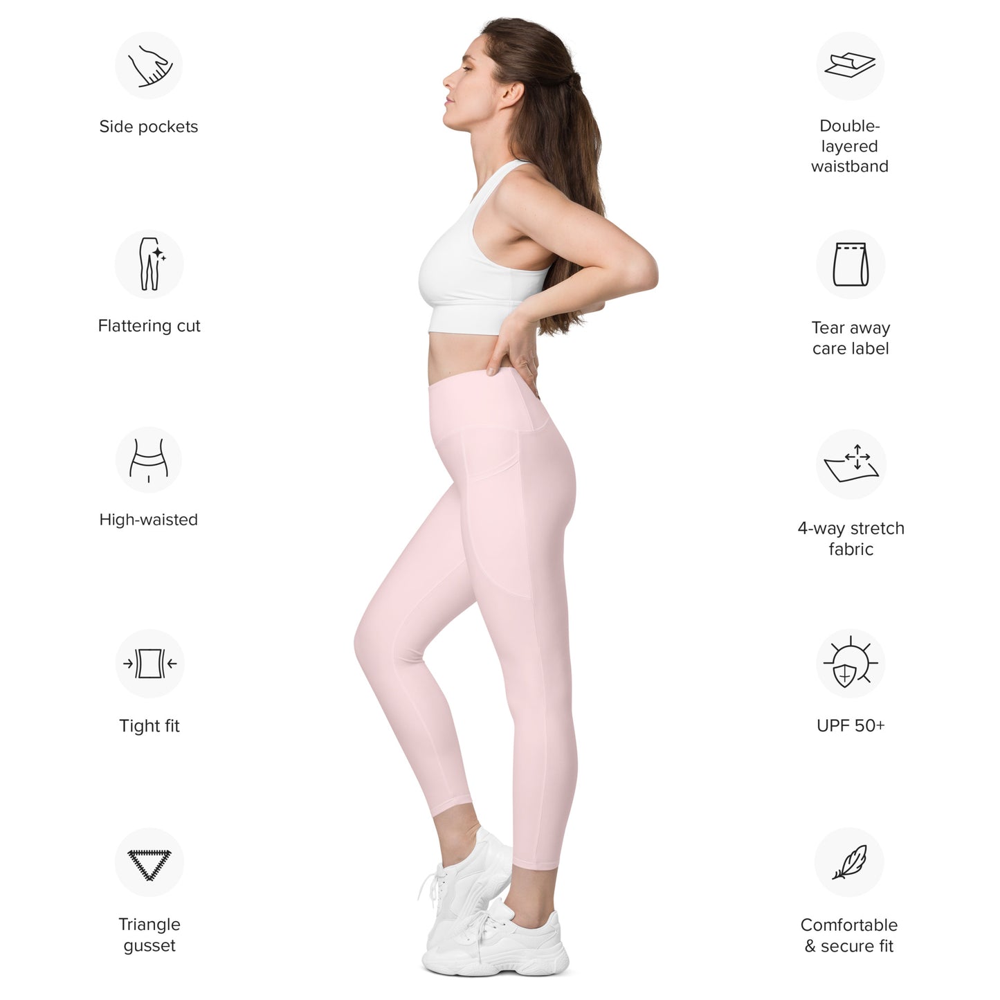 Leggings with pockets pink