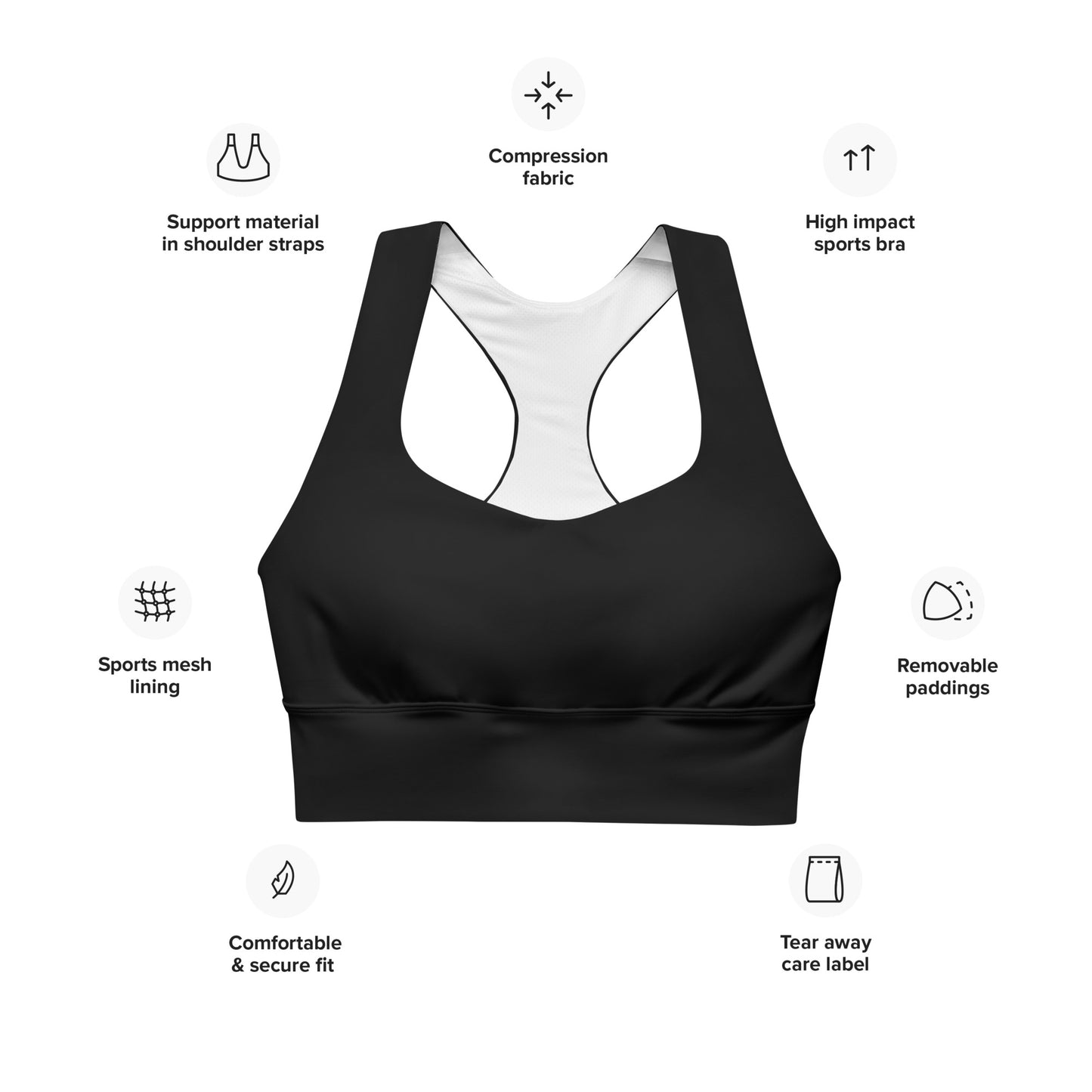 Longline sports bra