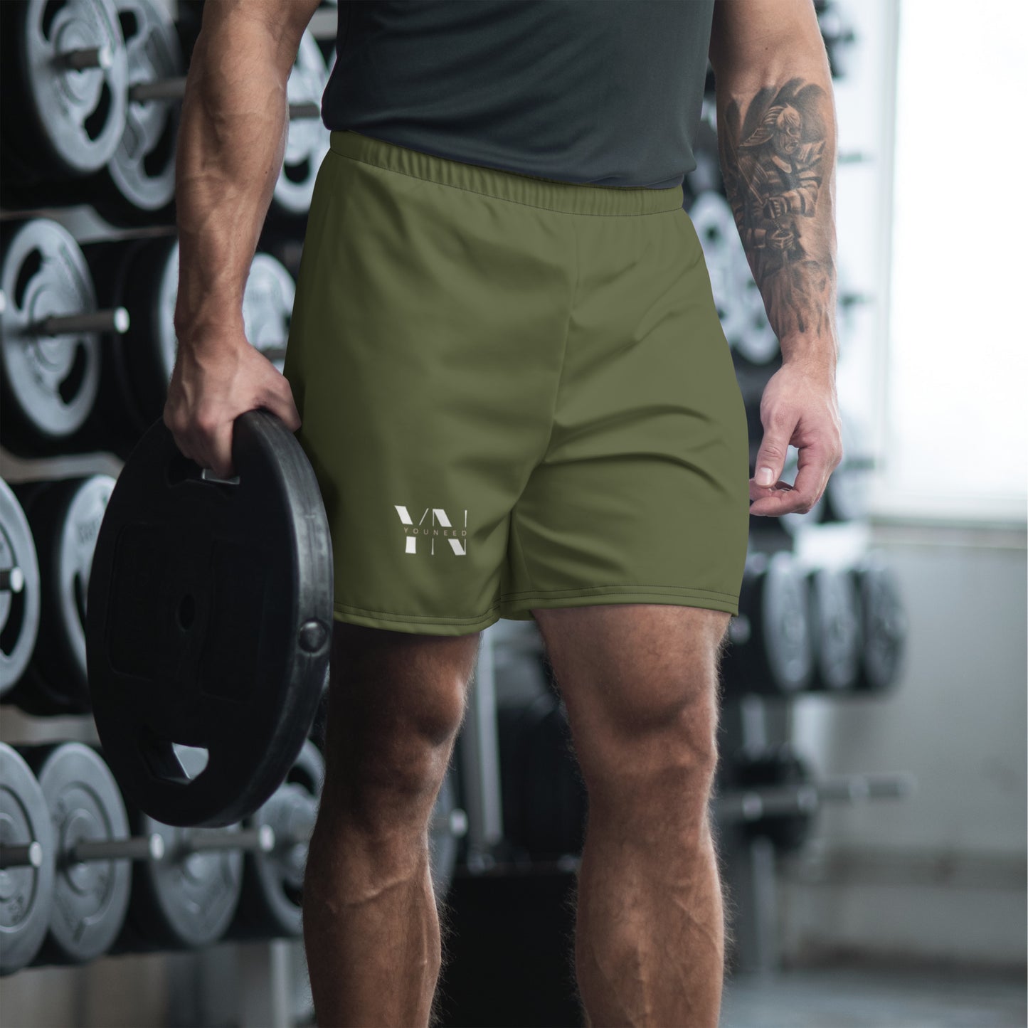 Recycelte Sport-Shorts für Herren olive