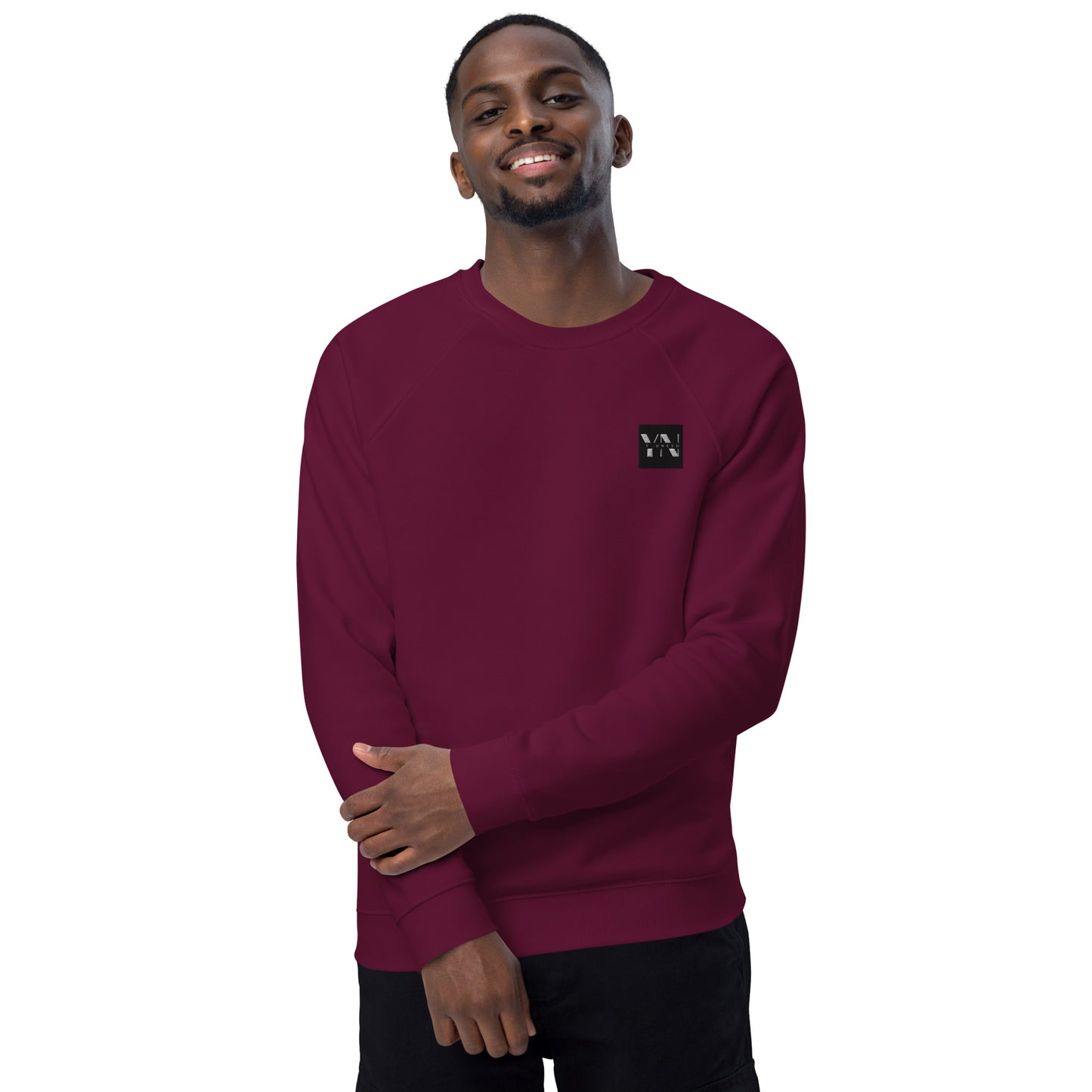 Unisex organic raglan sweater