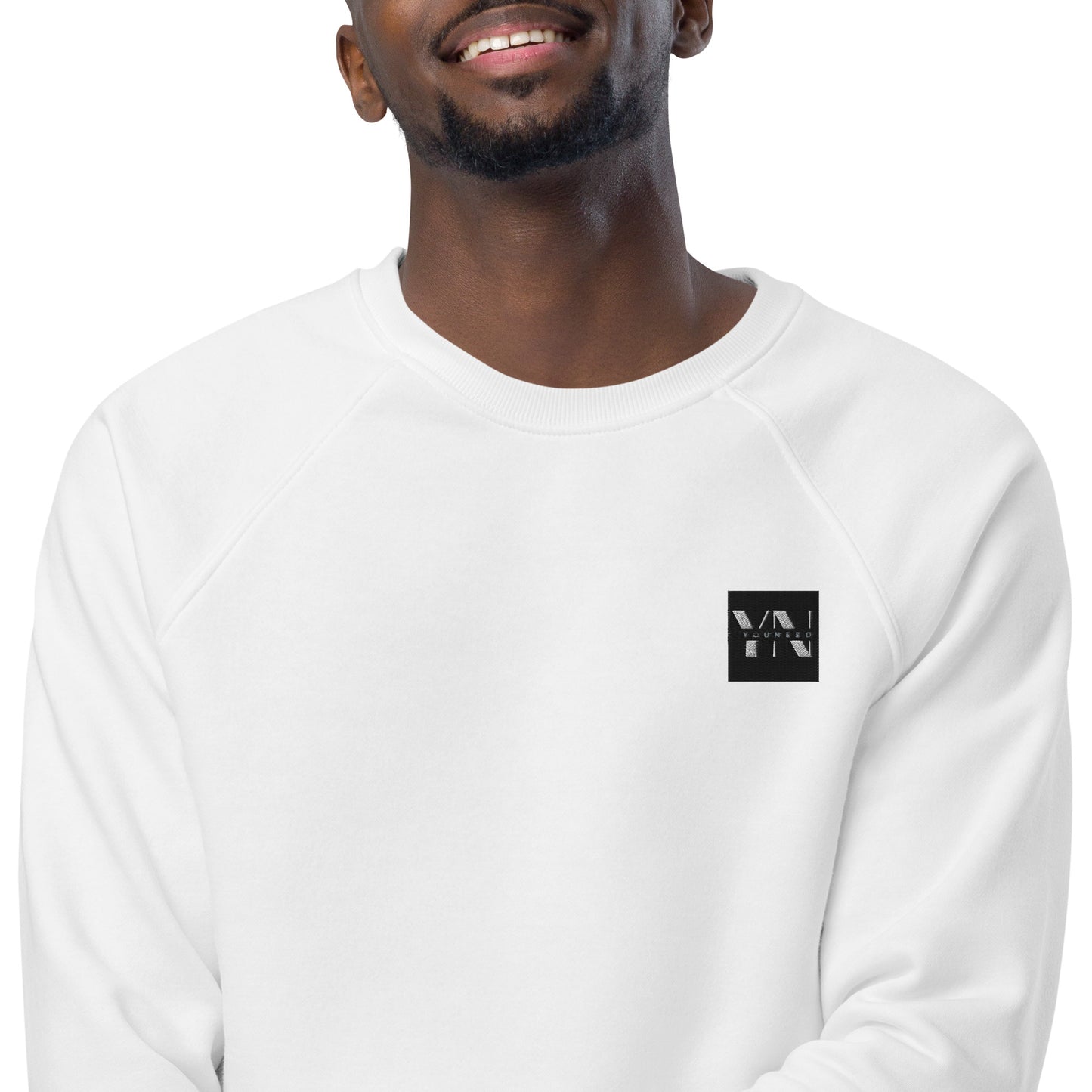 Unisex organic raglan sweater