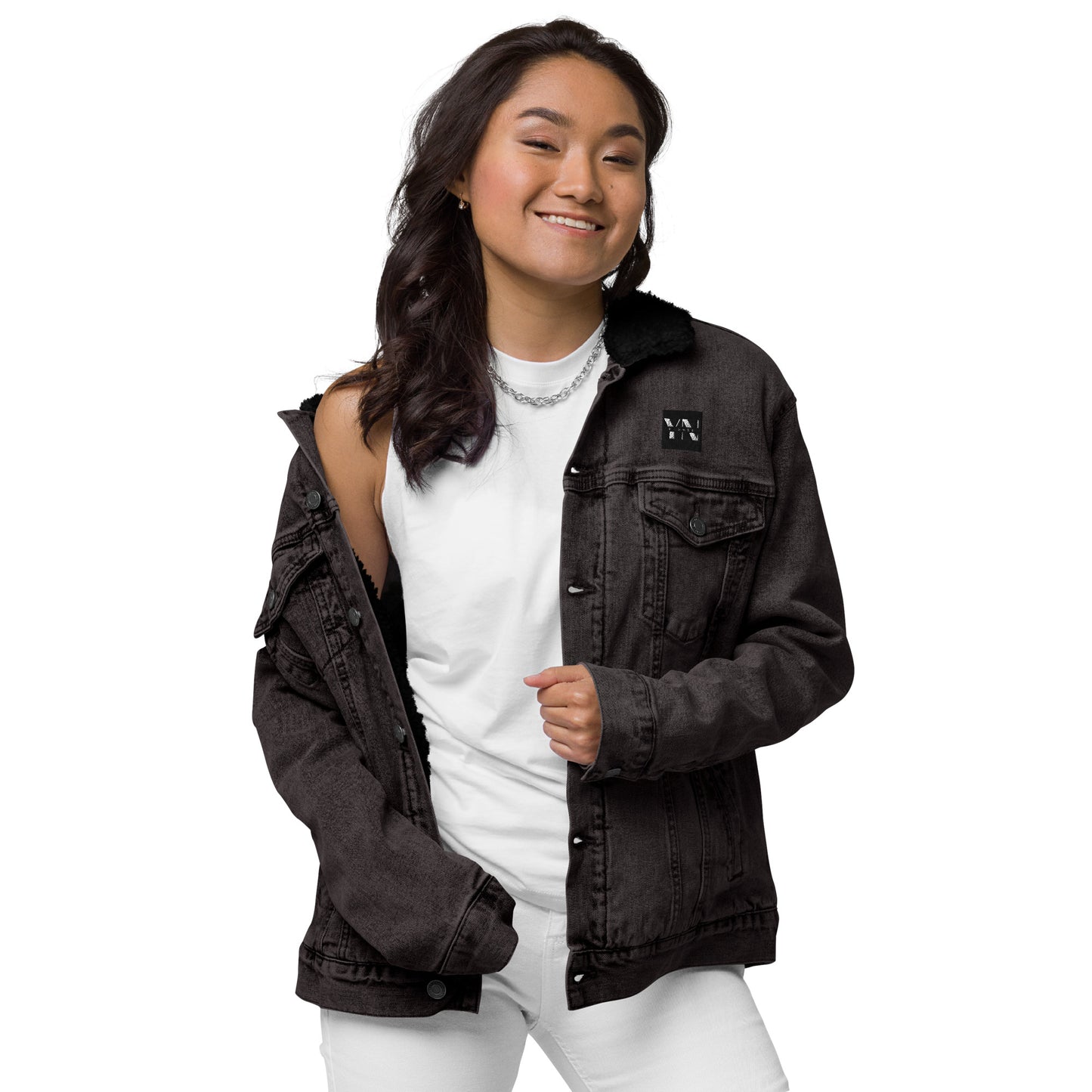 Unisex sherpa denim jacket