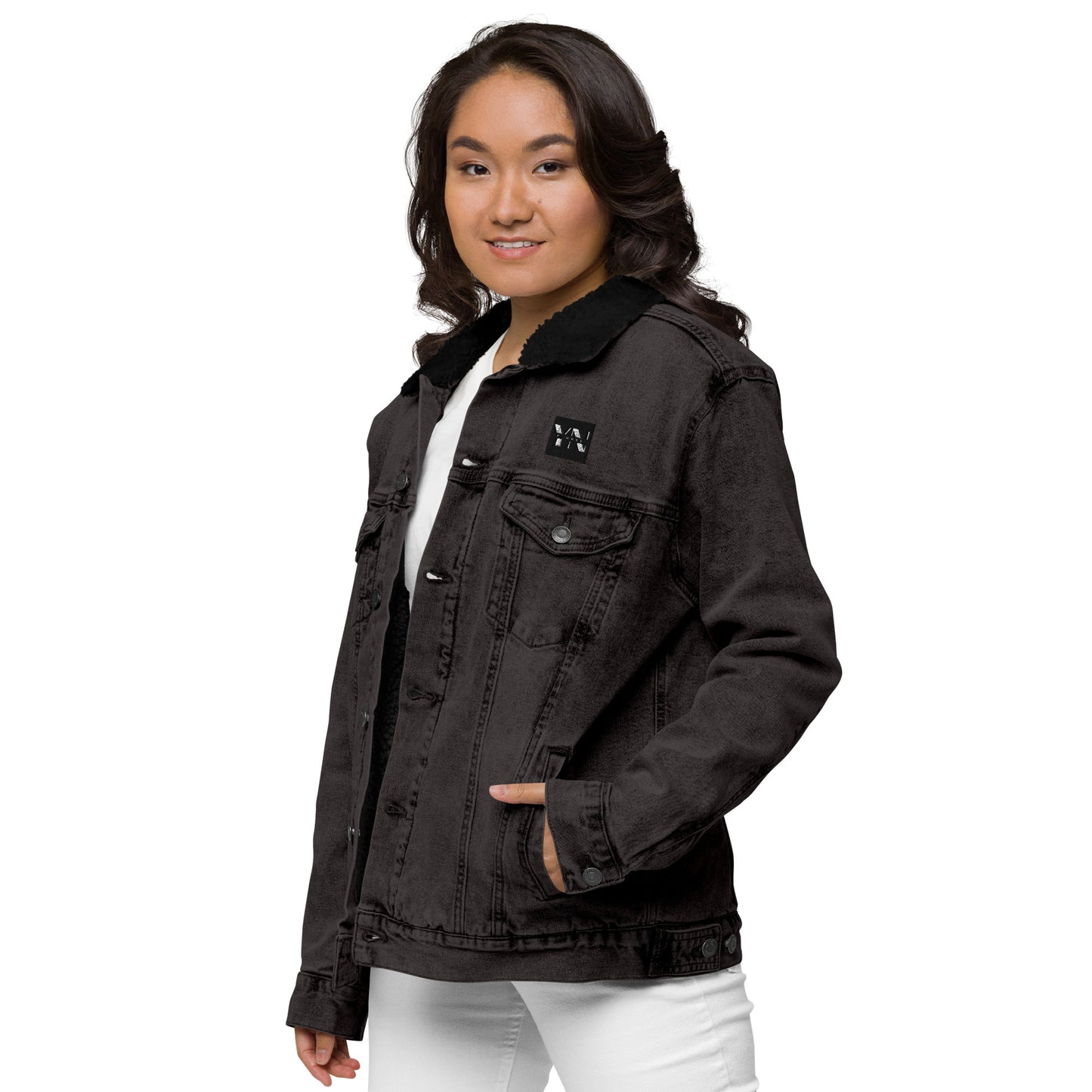 Veste en jean sherpa unisexe