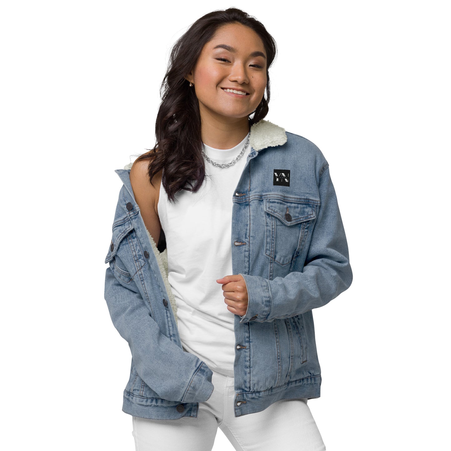 Unisex sherpa denim jacket