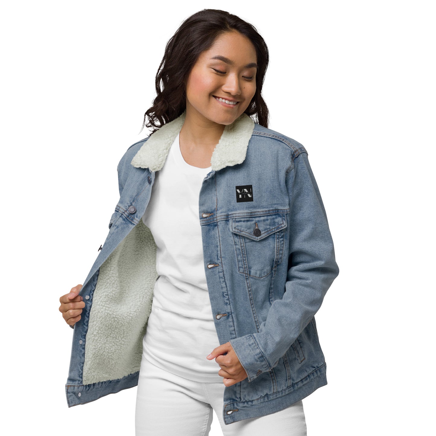 Veste en jean sherpa unisexe