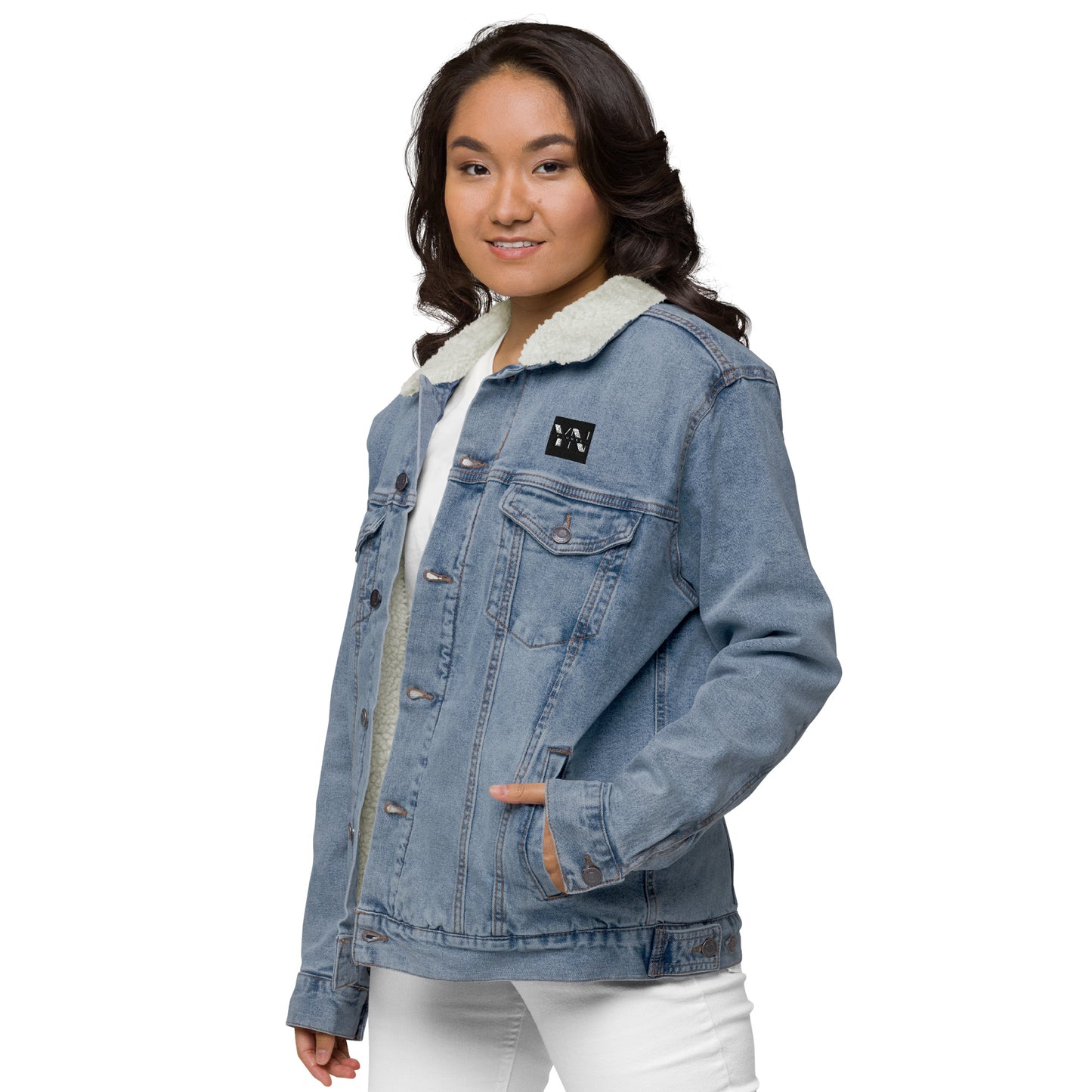 Veste en jean sherpa unisexe